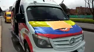 Protesta de conductores de flotas en Colombia