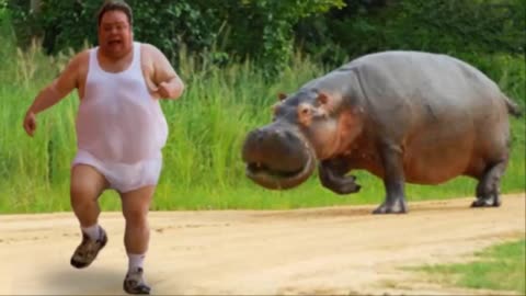 Funny different animals chasing and scaring people 2024