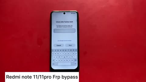 Redmi Note 11 pro frp bypass/Unlock google account lock