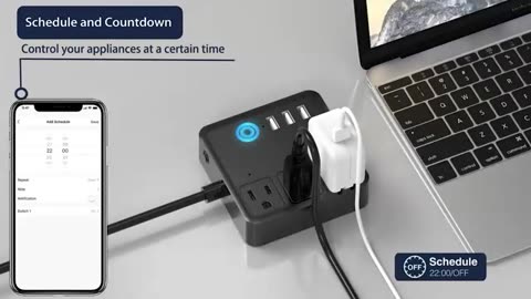 Smart Plug Power Strip, WISEBOT USB Surge Protector with 3