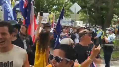 Australian freedom fighters outside the National Press Club in Canberra