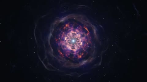 Neutron star merger animation ending with kilonova explosion