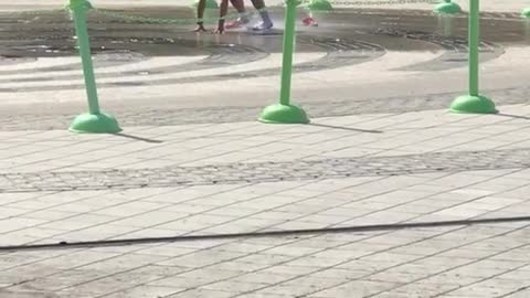 Keeping Cool at the Water Fountain