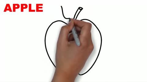 Drawing and Coloring for Kids - How to Draw Apple (Without Coloring)