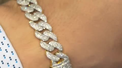 Men's Natural Diamond & Real Gold Cuban Bracelet