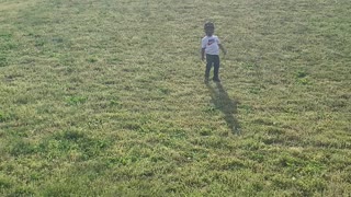 My boys climbing a big hill together.