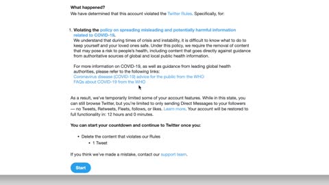 COVID AND TWEETER IS NOT FREE SPEECH TWITTER DEMANDS I DELETE TWEET