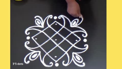 Daily Rangoli with 3x3 dots