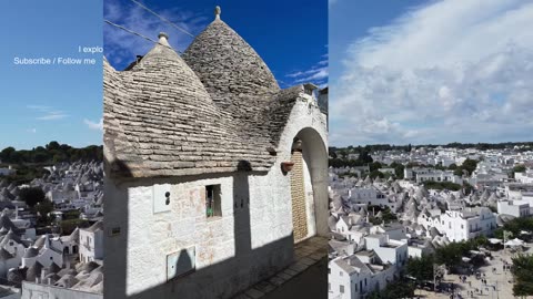 Magic Alberobello ( trulli houses ) from above