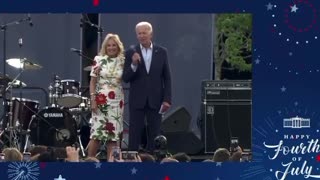 Jill Biden Reminds Joe to Say "God Bless America" at 4th of July Speech