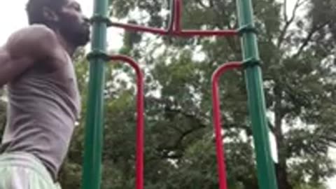 pull ups at park playground #shorts #fyp