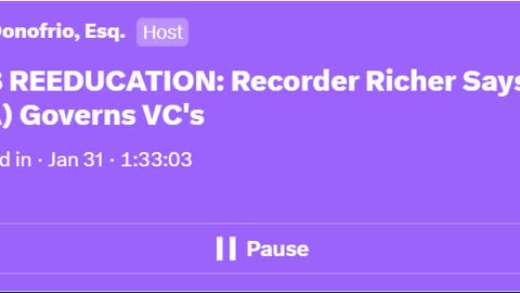 Donofrio 1/31 NOV. REEDUCATION Ep.6- Richer says 15-564(A) governs Vote Centers