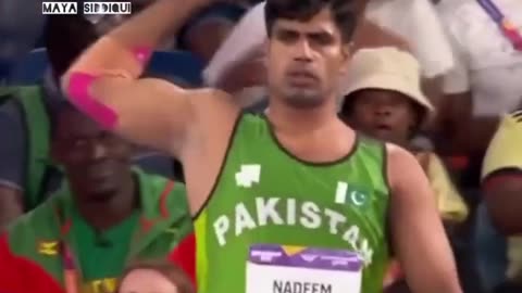 Arshad Nadeem secures Pakistan's first Olympics gold medal since 1984 with a record metres throw!