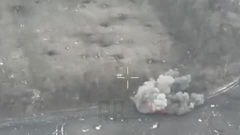 Ukrainian IFV vehicle runs over mine and explodes