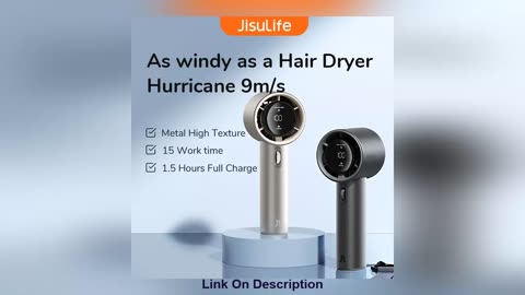 Review JISULIFE Portable Hand Fan , 100 Wind Speeds, Mini Bl