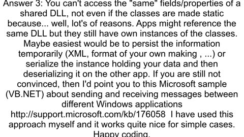 How to share or persist data between different executables