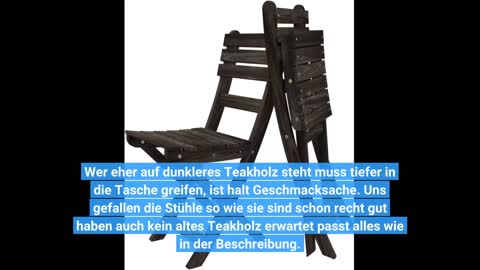 KMH, 2er Set Klappstühle ohne Armlehnen aus echtem Teakholz (#102072)