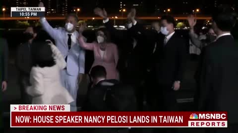 Watch: Nancy Pelosi Arrives In Taiwan