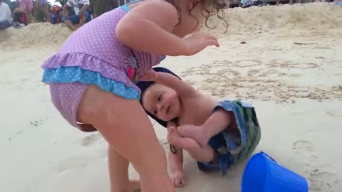 Funniest Babies on the Beach | Cute Baby Funny Moments-14