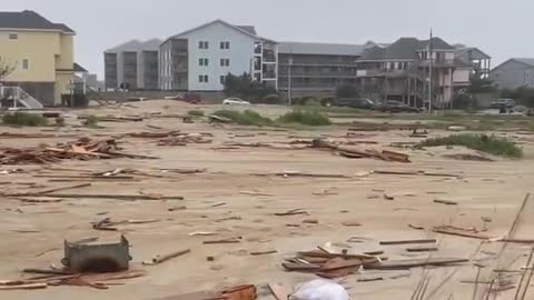 Dramatic Moment North Carolina Beach House is Swept Away in Severe Coastal Flooding