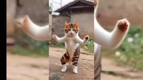 Dancing Cat.🥰🤣 #funny #funnyvideos #cat #catsoftiktok #dance #funnydance #funnyvideo #haha