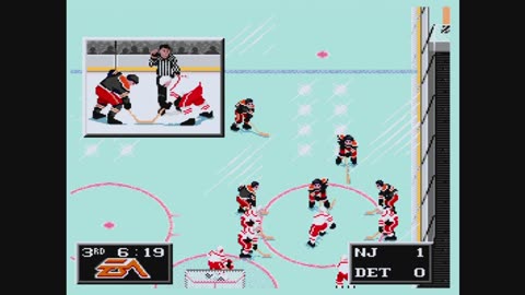 NHL94 (Sega Genesis) New Jersey vs Detroit Part3