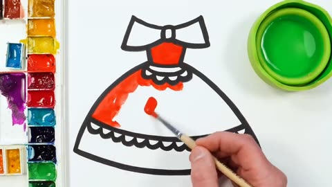 How to Draw a Dress Drawing and Painting for Kids