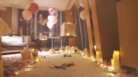 Romantic Marriage Proposal Room Decoration at The Shangri La Shard