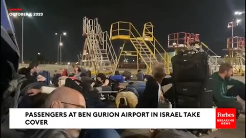 Scenes From Israel Amidst Hamas Attack: Passengers At Ben Gurion Airport Take Cover