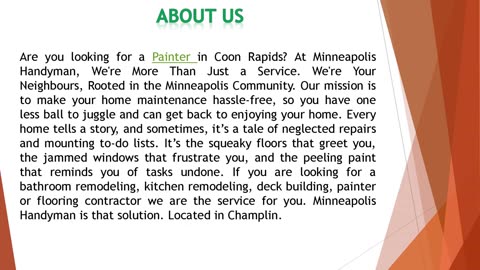 Are you looking for a Painter in Coon Rapids?