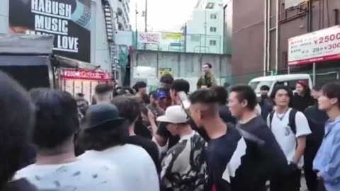 Knife wielding immigrants cause chaos in Japan with Japanese people watching