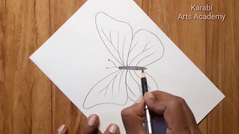 How to draw beautiful butterfly | Pencil sketch for beginners | Karabi arts academy