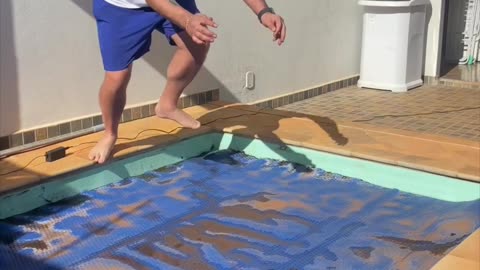 Man Fails to Clear Pool and Accepts His Fate