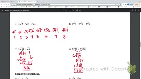 IM2 Alg1 Trad. 11.2 Operations with radicals part 1