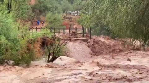 Flash flood in Grand Canyon National Park