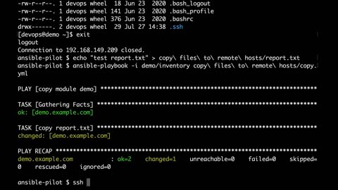 Copy files to remote hosts - Local to Remote - Ansible module copy