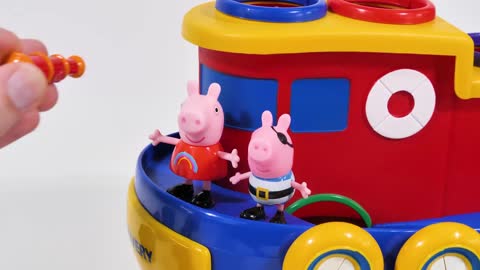 !Peppa Pig Video de aprendizaje del color de los cofres del tesoro para niños pequeños y niños!