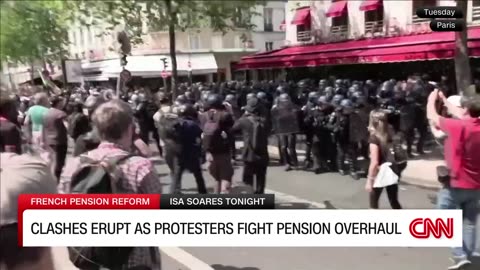 Clashes erupt in Paris as protesters fight pension overhaul