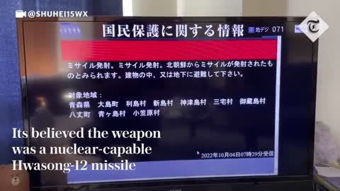 Missile alarm sirens sound in Japan after North Korea launches ballistic missile