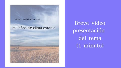 Presentación del artículo: "Mil años de clima estable"