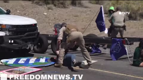 Climate protesters arrested after Burning Man Festival -NV Ranger plows through roadblock