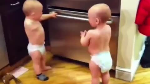 Funny video of two cute babies talking to each other | try not to laugh