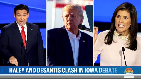 Haley and DeSantis clash in Iowa debate with Trump absent