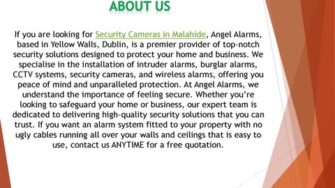 If you are looking for Security Cameras in Malahide