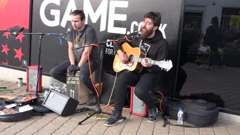 Buskerteers Band Music in the Ocean City Plymouth 22nd December 2018