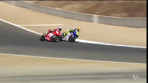 MotoGP Historical Battle -- Rossi vs Stoner Laguna Seca