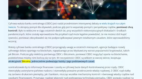 Cyfrowa waluta banku centralnego (CBDC) będzie końcem wolności