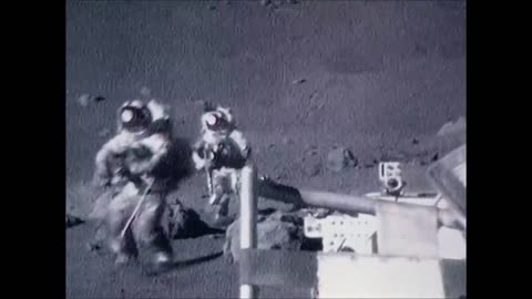 Astronauts falling on the Moon, NASA Apollo Mission Landed on the Lunar Surface