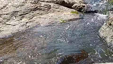 Natural water flow from hill