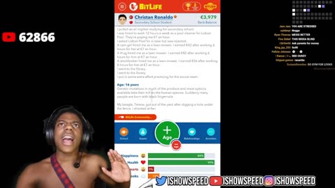 iShowSpeed Becomes Ronaldo In BITLIFE! #ishowspeed #funny #comedy #trending